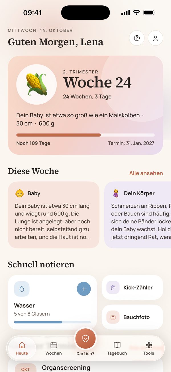 Bildschirm der Marigold-App